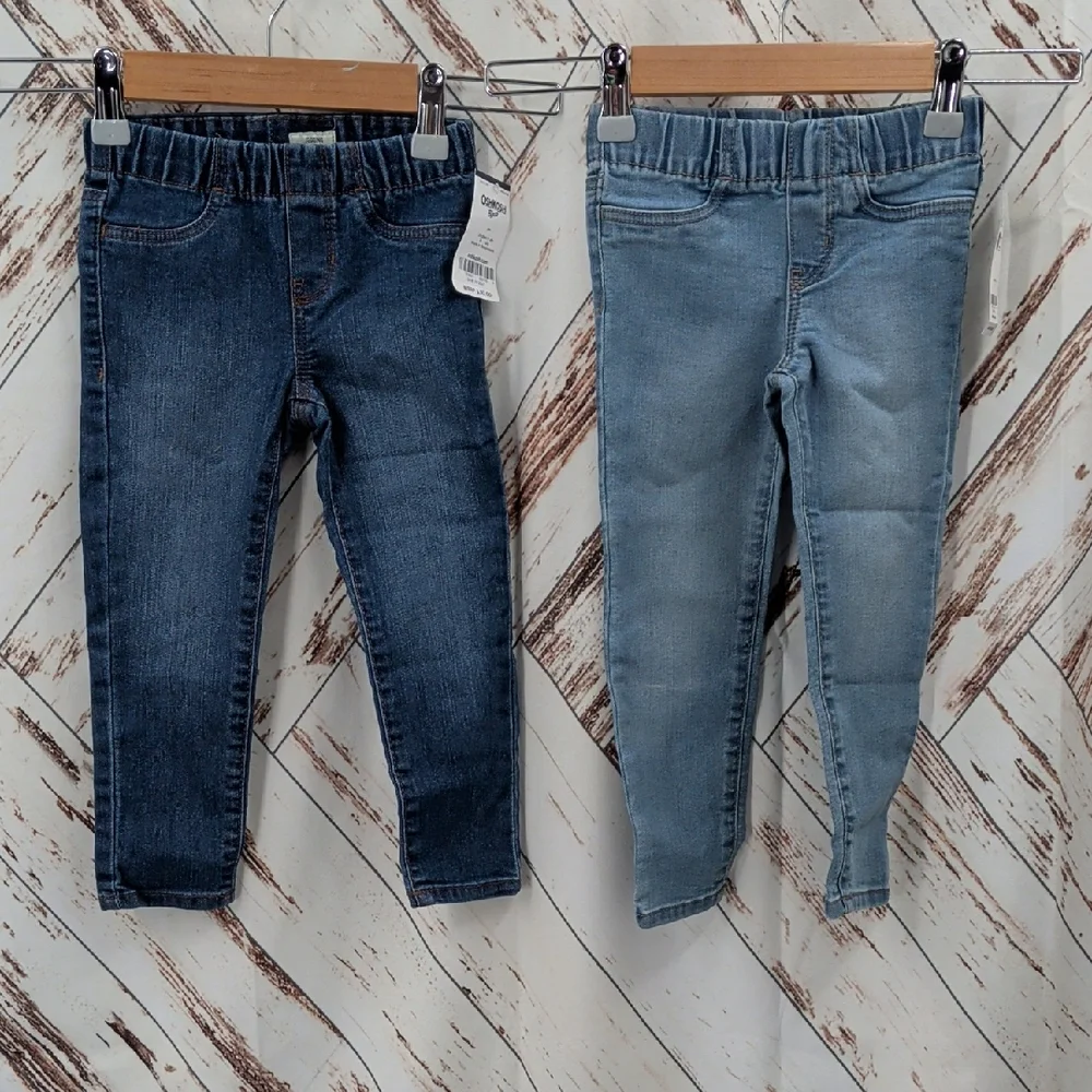 OshKosh B'gosh Kids Denim Jeggings - Dark Blue and Light Blue Lot‎ of 2